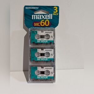 Maxell MC60 Microcassette Tapes 3-Pack 60min MC-60UR Brand NEW Sealed